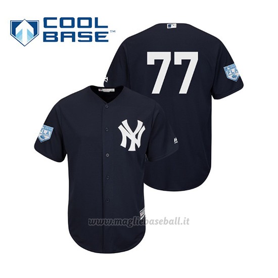 Maglia Baseball Uomo New York Yankees Clint Frazier Cool Base Entrenamiento De Primavera 2019 Blu
